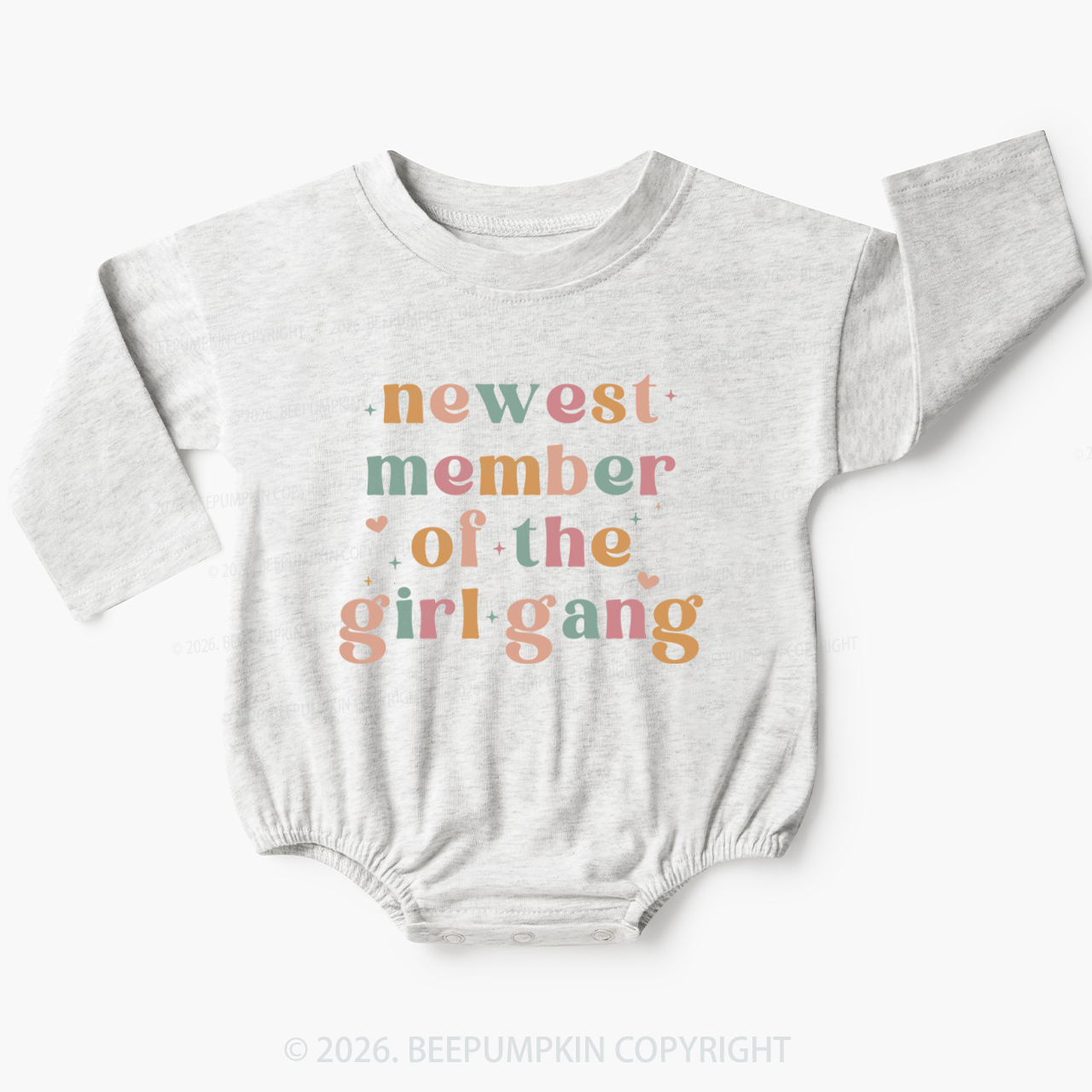 Newest Member of the Girl Gang Baby Bubble Romper