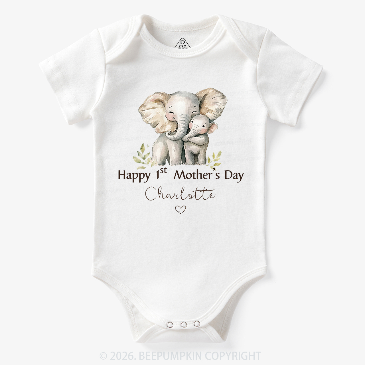 Personalized Happy Cute 1st Mother's Day Bodysuit