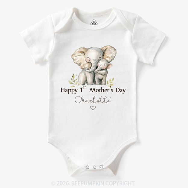 Personalized Happy Cute 1st Mother's Day Bodysuit