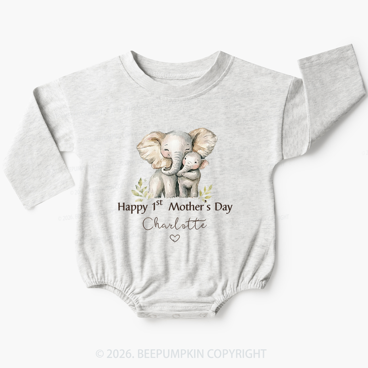 Personalized Happy Cute 1st Mother's Day Baby Bubble Romper