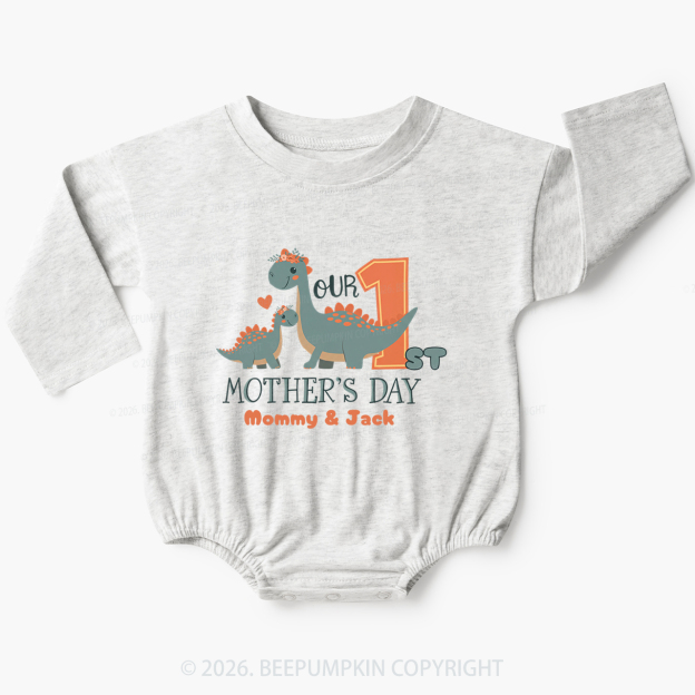 Personalized Funny Dinosaur Mother's Day Baby Bubble Romper