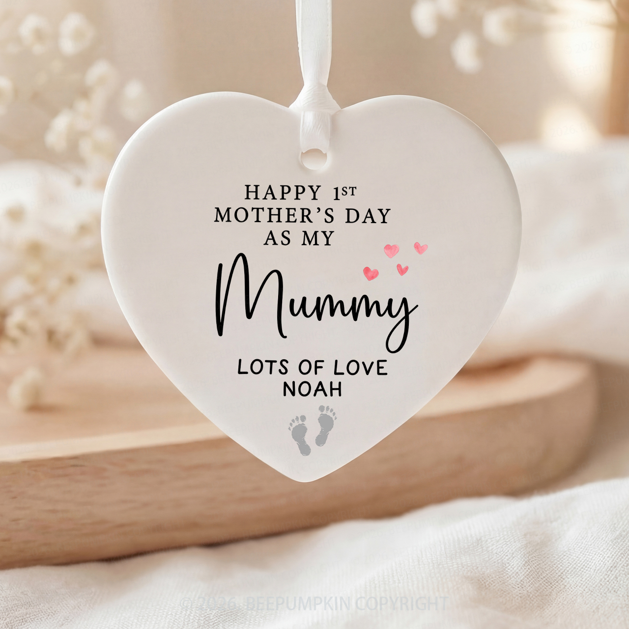 Personalized Happy 1st Mother's Day Ornament Beepumpkin