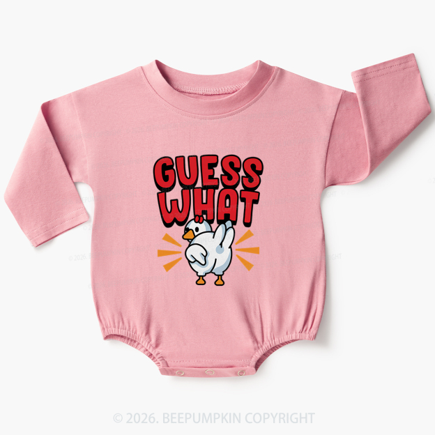 Guess What Chicken Butt Silly Joke Baby Bubble Romper