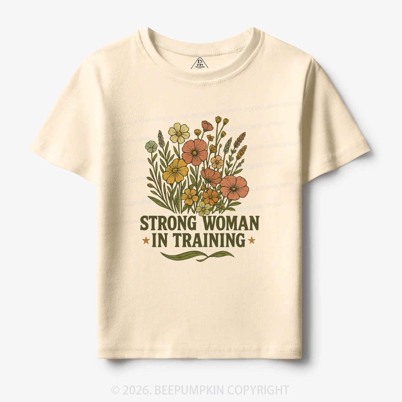Strong Woman In Training Floral Toddler&Kid's Tees