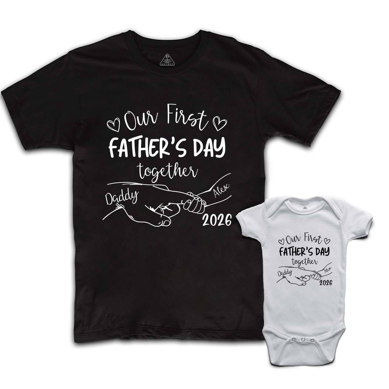 Personalized Our First Fathers Day Dad&Me Matching Shirts