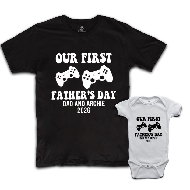 Personalized Our First Father's Day Dad&Me Matching T-Shirts