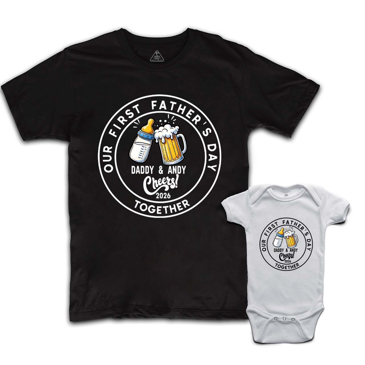 Personalized Our First Father's Day Dad&Me Matching Shirts