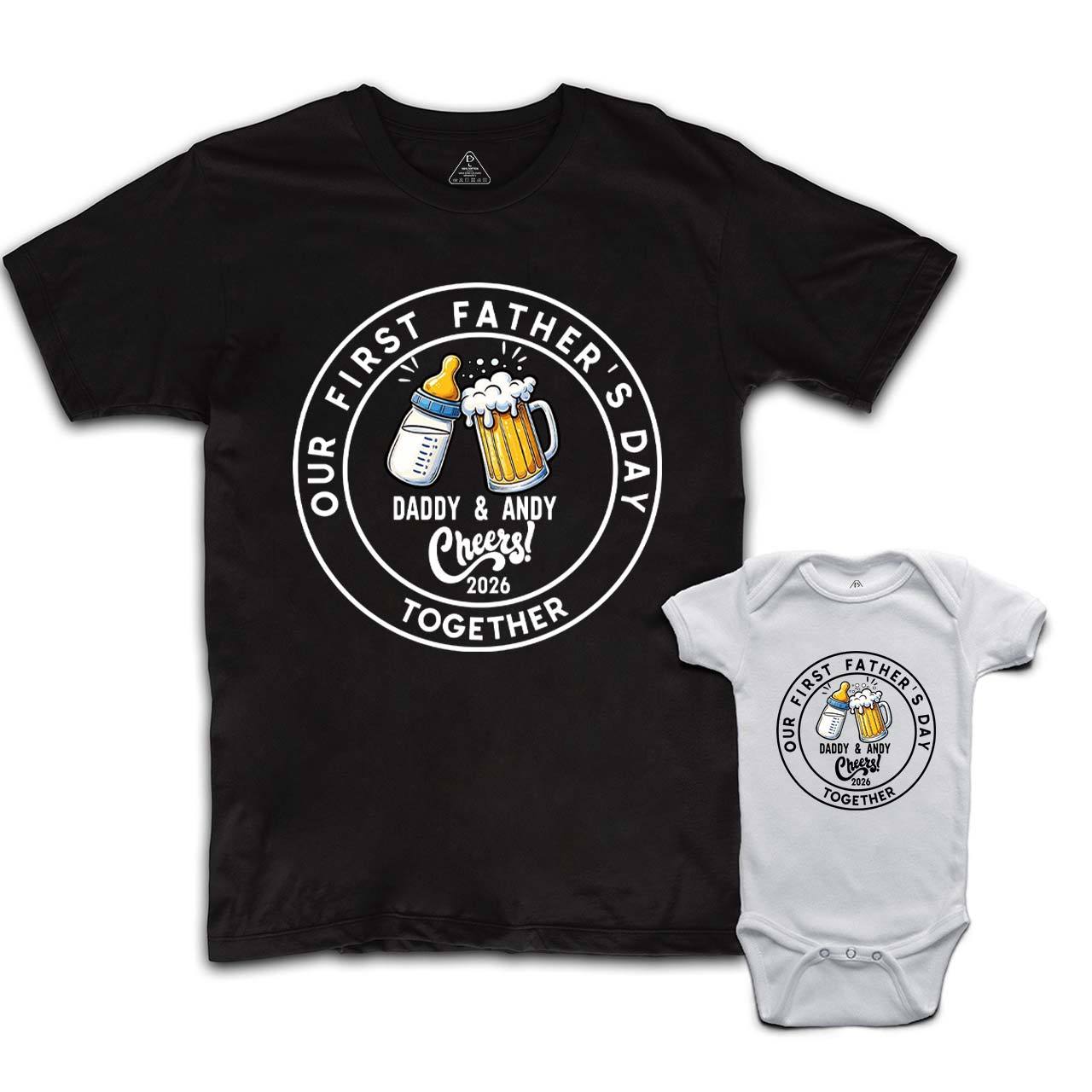 Personalized Our First Father's Day Dad&Me Matching Shirts