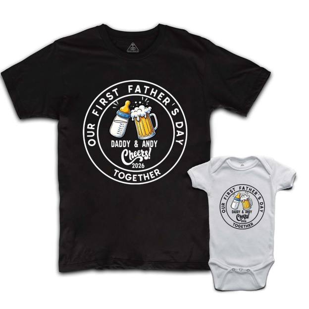 Personalized Our First Father's Day Dad&Me Matching Shirts