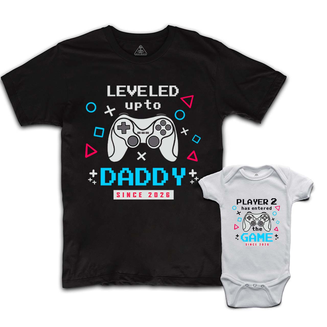 Personalized Leveled Up To Daddy Dad&Me Matching Shirts
