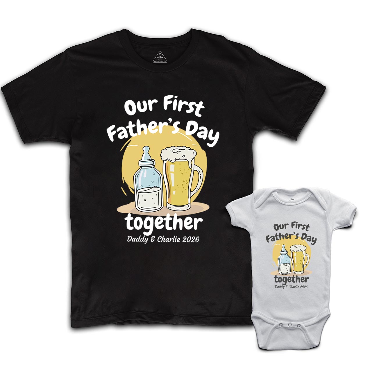 Personalized First Father's Day Dad&Me Matching Shirts