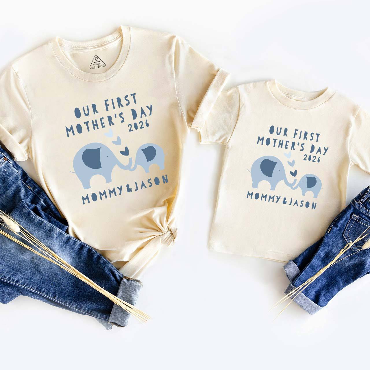 First Mother's Day Elephant Mom And Me Tees
