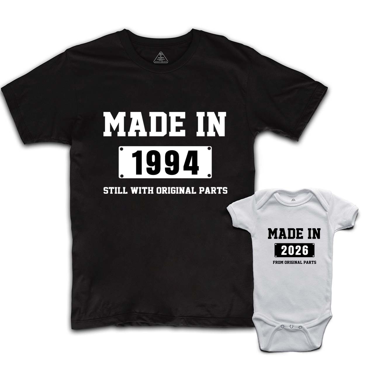 Personalized Made In Date Dad and me Matching Shirts