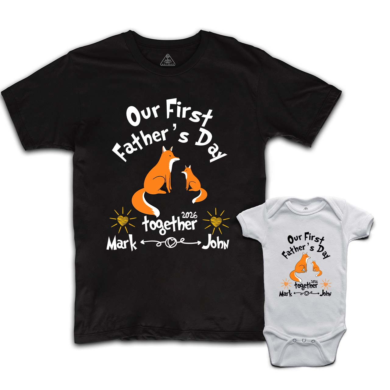 Personalized First Father's Day Fox Dad&Me Matching Shirts