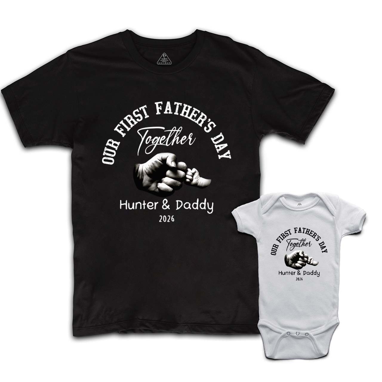 Our First Fathers Day Fist Bump Daddy And Me Matching Shirt
