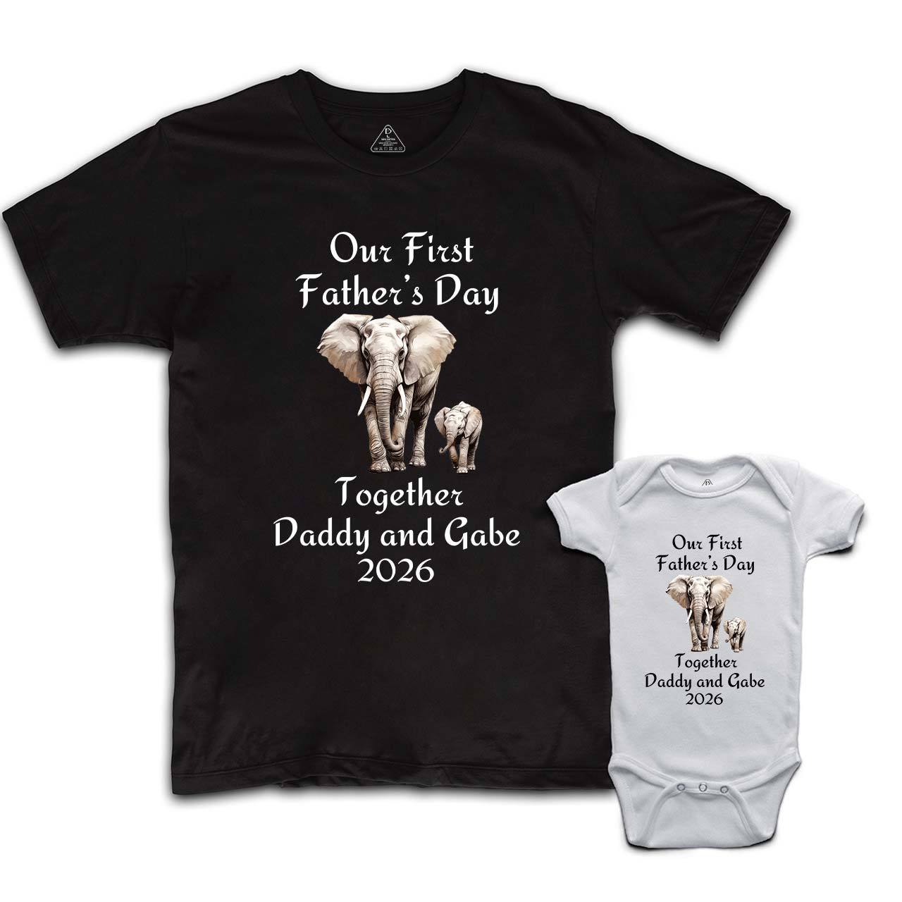 Custom Our First Father's Day Together Daddy And Me Matching Shirt