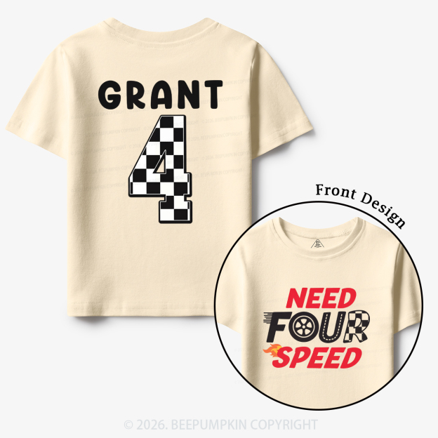 Personalized Racecar Birthday Toddler&Kid's Tees