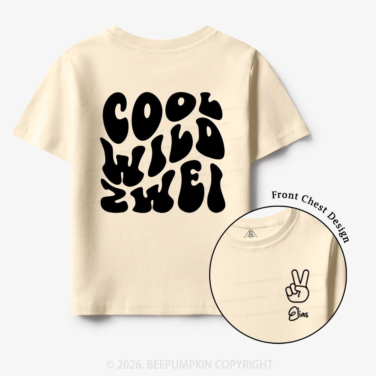 Personalized Birthday Cool Wild Zwei Toddler&Kid's Tees