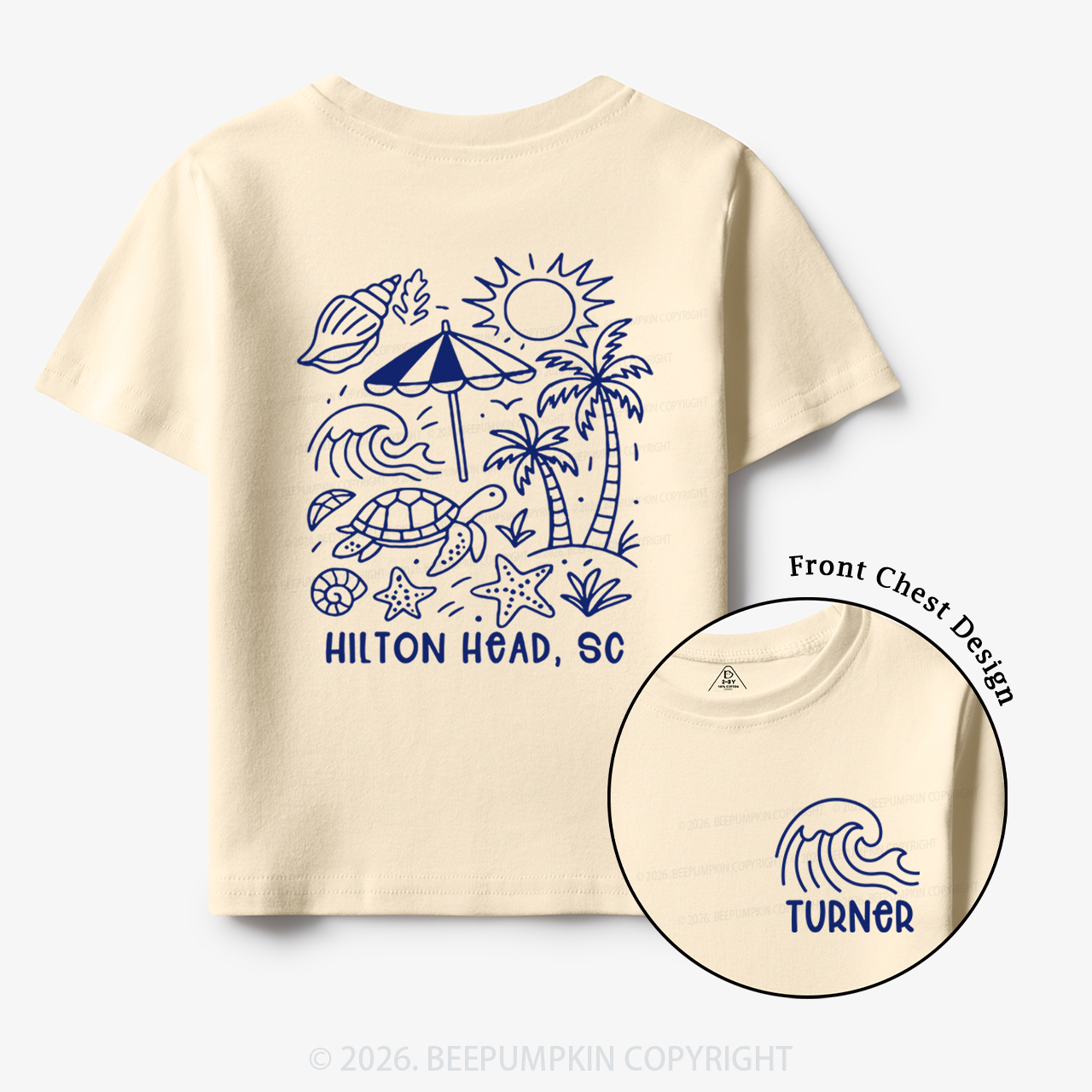 Personalized Name Summer Beach Toddler&Kid's Tees