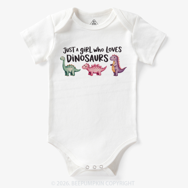 Just A Girl Who Loves Dinosaurs Bodysuit