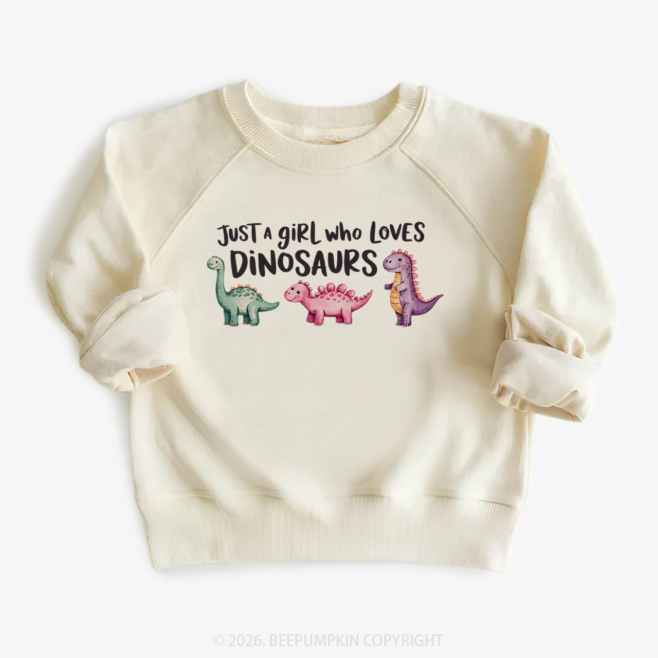 Just A Girl Who Loves Dinosaurs Kid's Sweatshirt