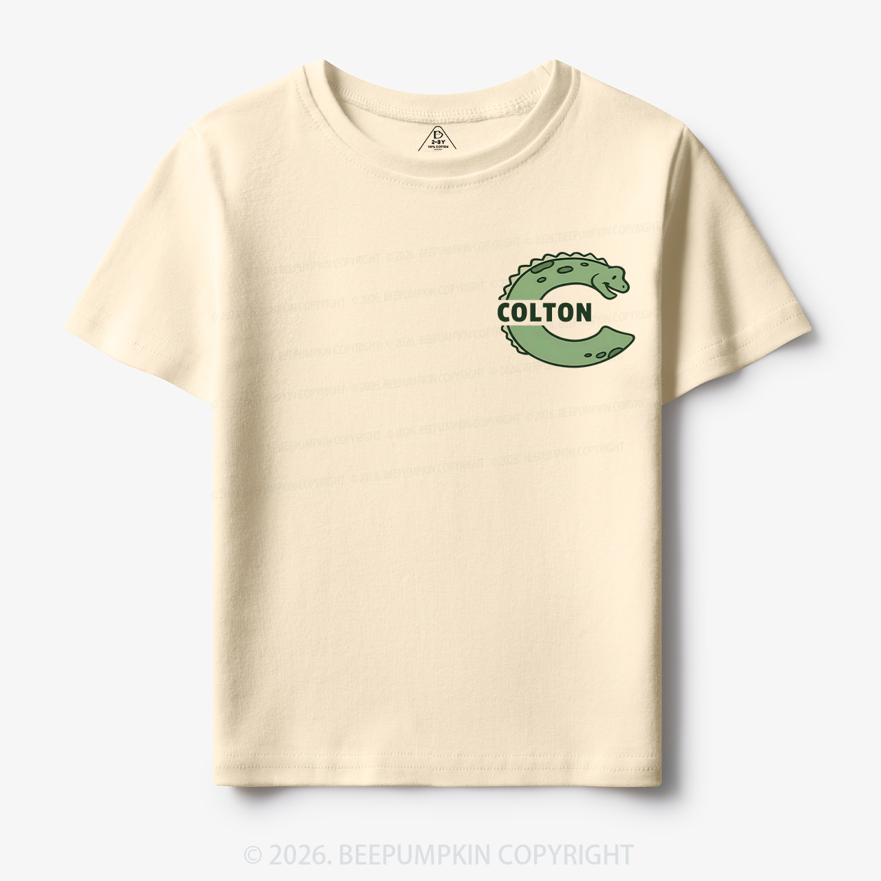 Personalized Cute Dinosaur Initial With Name Toddler&Kid's Tees