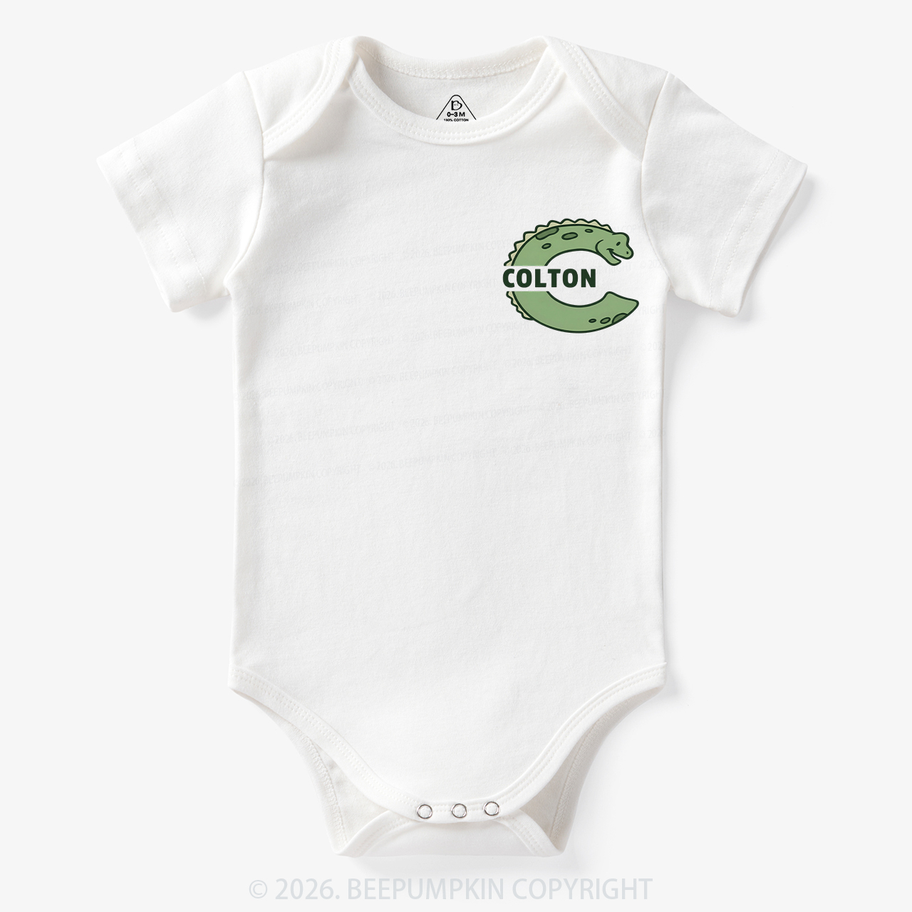 Personalized Cute Dinosaur Initial With Name Bodysuit