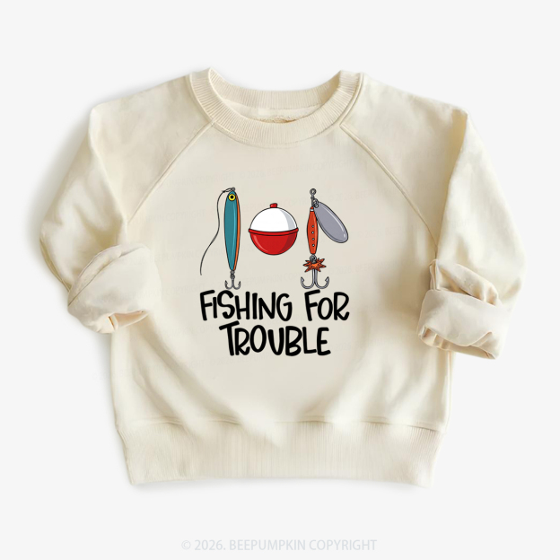 Fishing For Trouble Kid's Sweatshirt