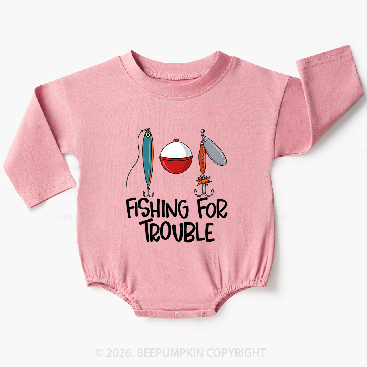 Fishing For Trouble Baby Bubble Romper