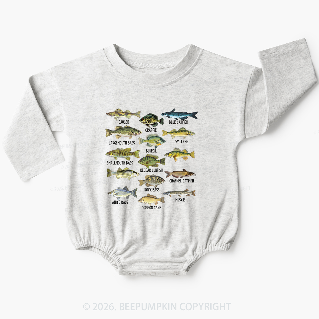 North American Fish Baby Bubble Romper