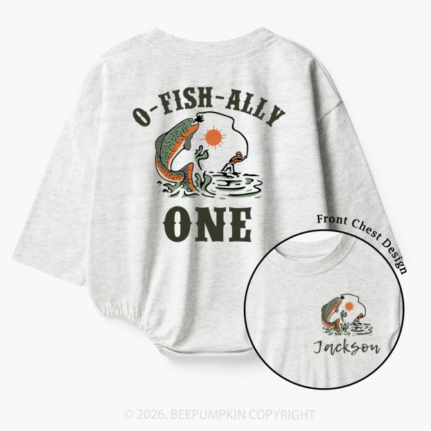 Personalized O-Fish-Ally One Birthday Party Baby Bubble Romper