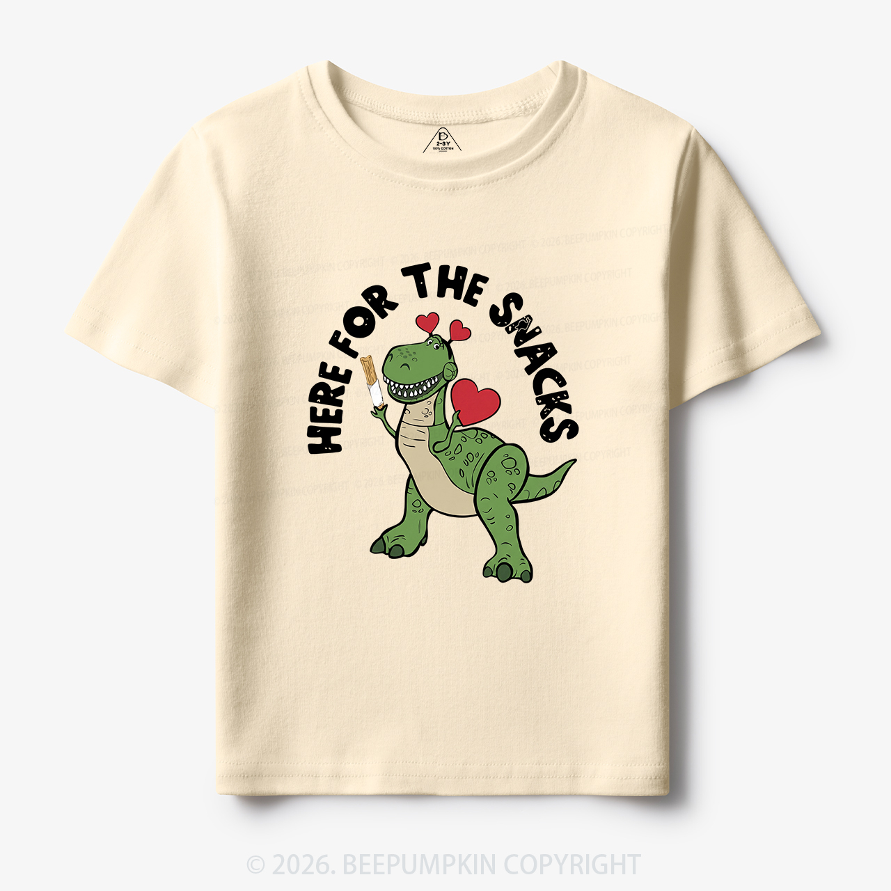 Here For The Snacks Funny Dinosaur Toddler&Kid's Tees