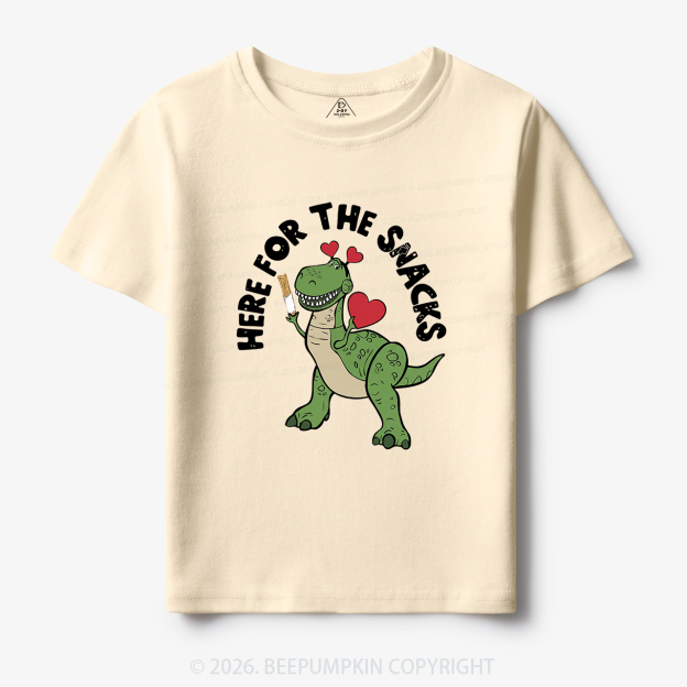 Here For The Snacks Funny Dinosaur Toddler&Kid's Tees
