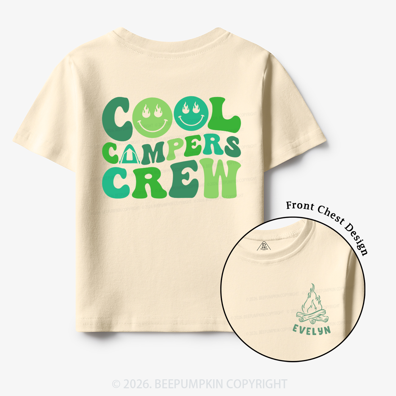 Personalized Name Cool Campers Crew Toddler&Kid's Tees
