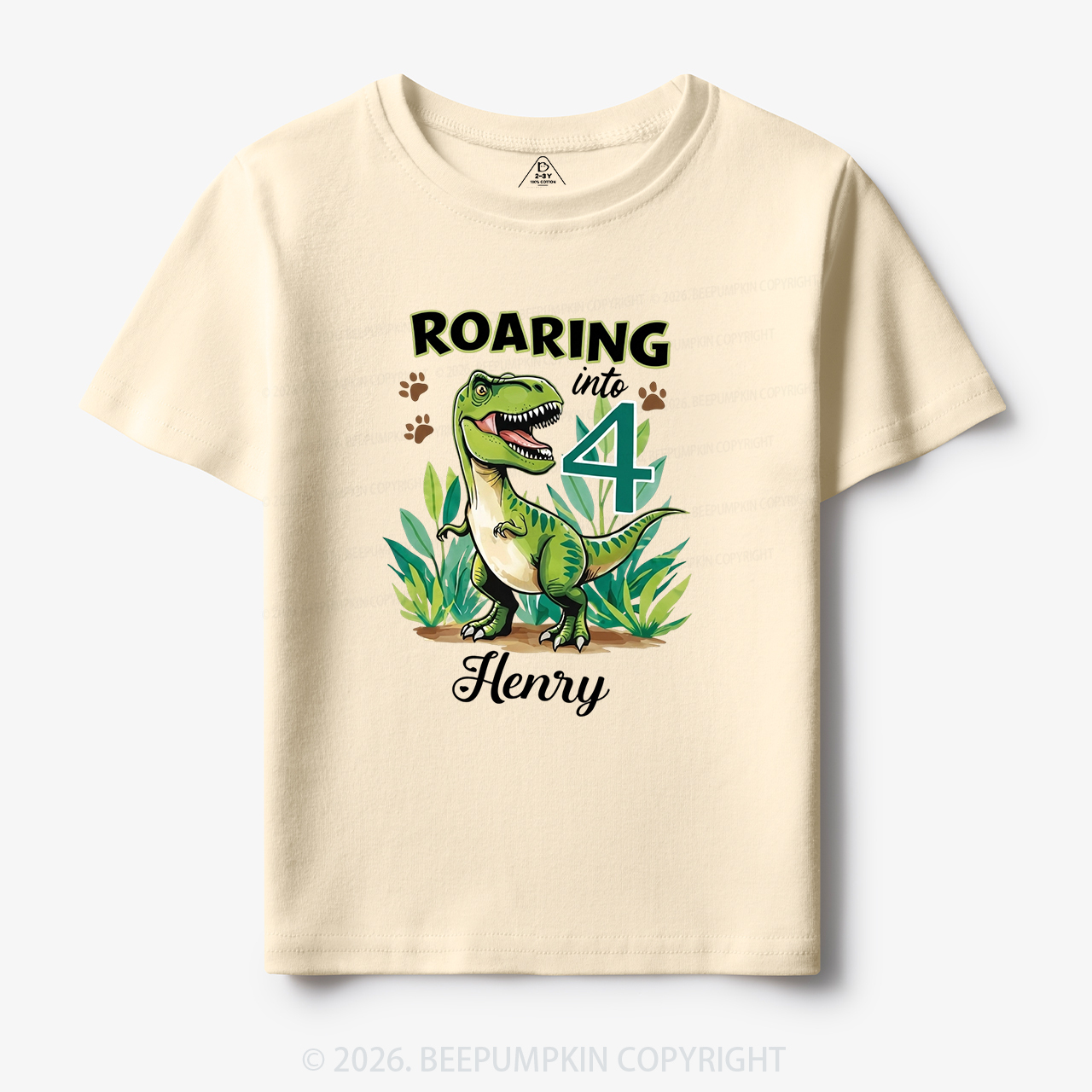 Personalized Dinosaur Birthday Any Age Toddler&Kid's Tees