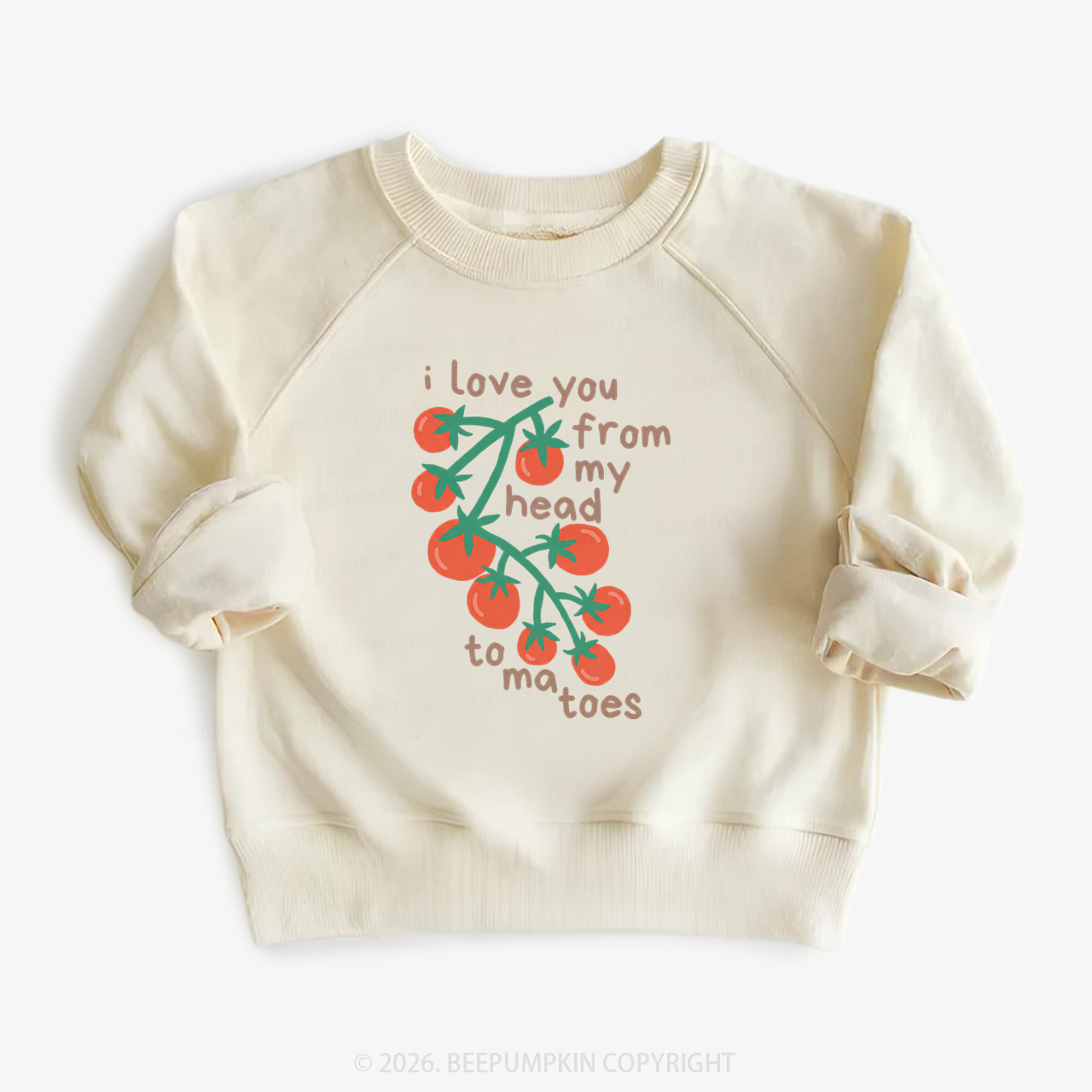 I Love You From My Head Tomatoes Kid's Sweatshirt