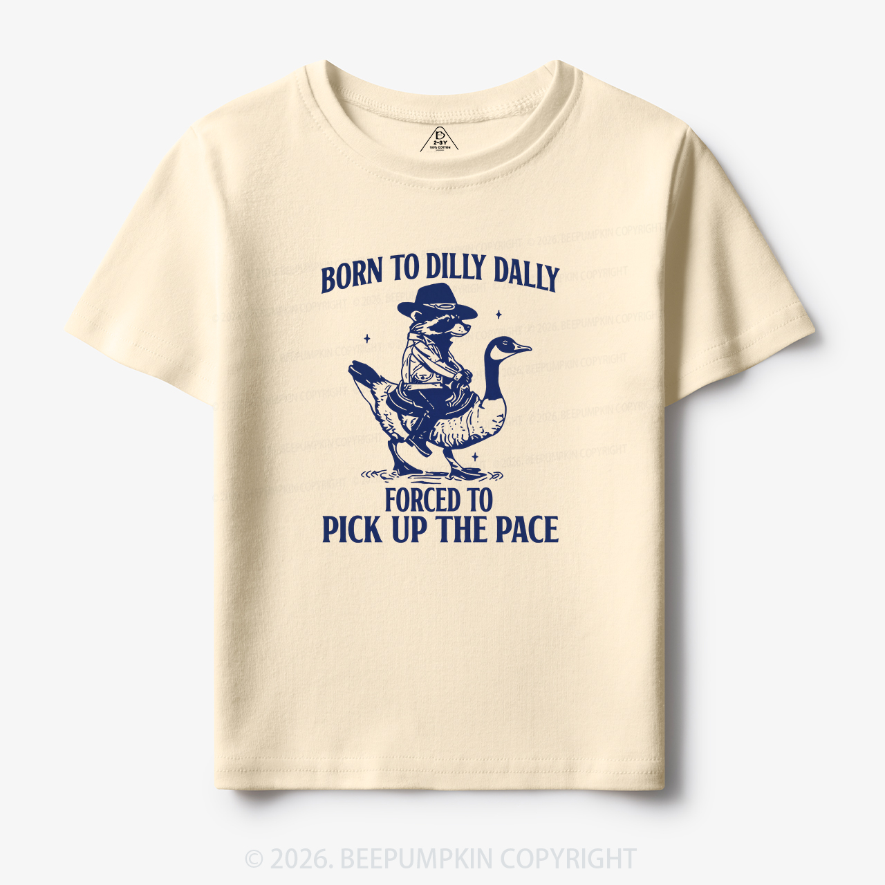 Born To Dilly Dally Retro Racoon Goose Toddler&Kid's Tees