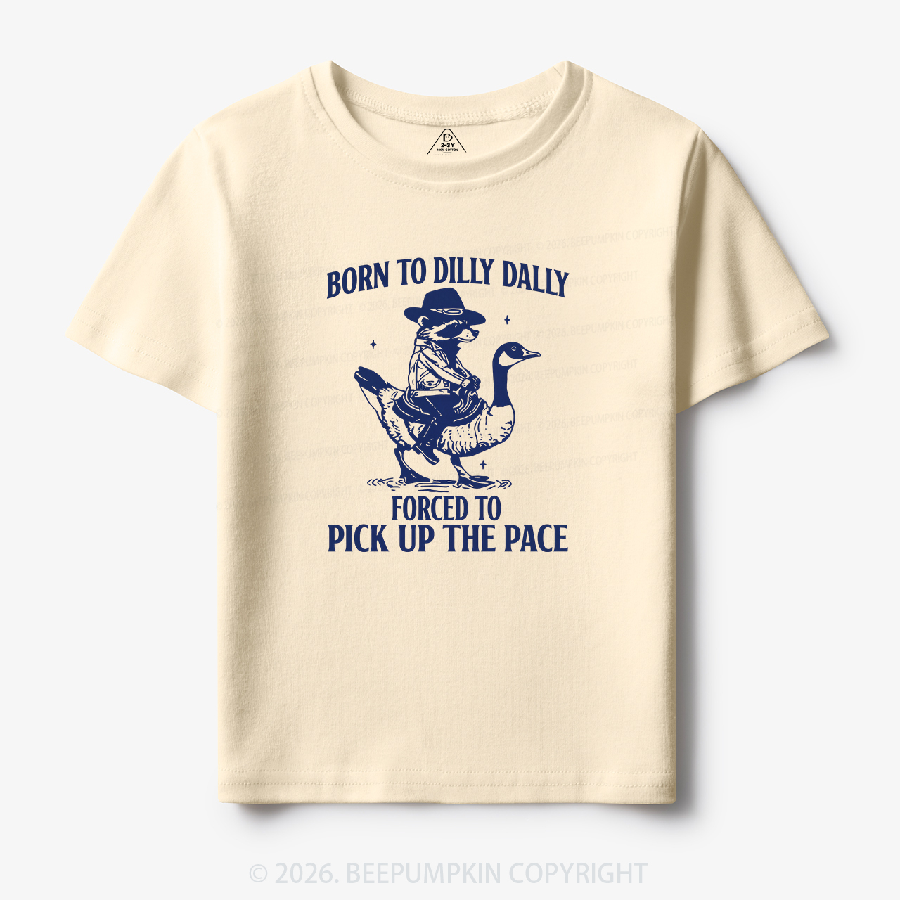 Born To Dilly Dally Retro Racoon Goose Toddler&Kid's Tees