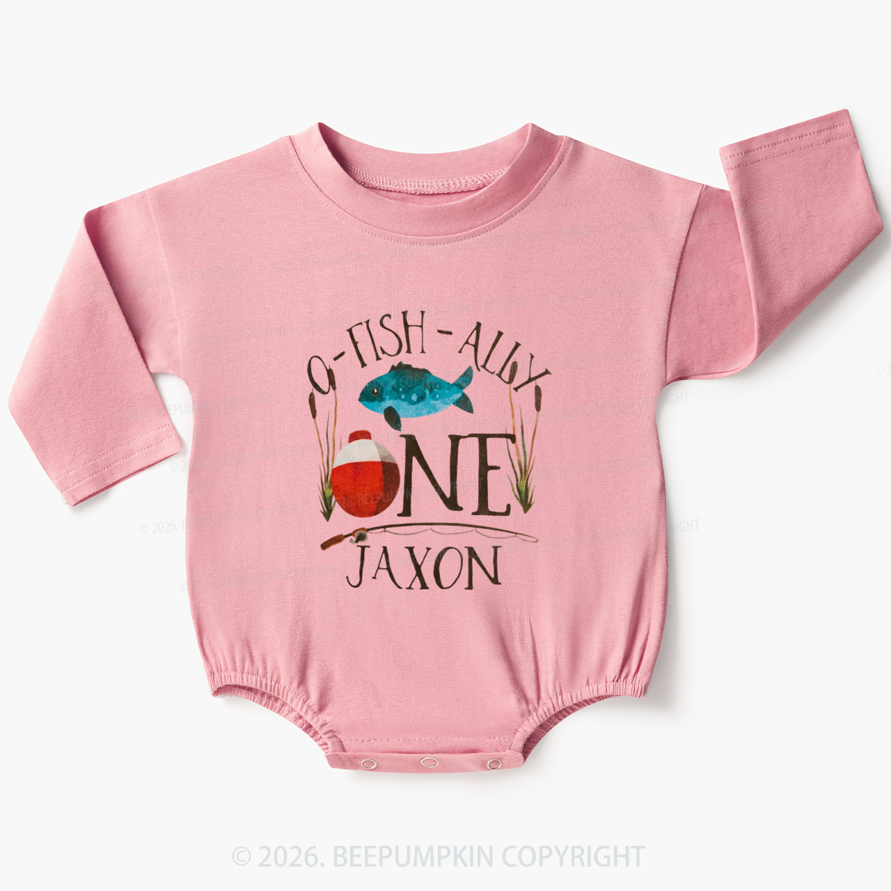 Personalized O-Fish-Ally Fish Birthday Baby Bubble Romper