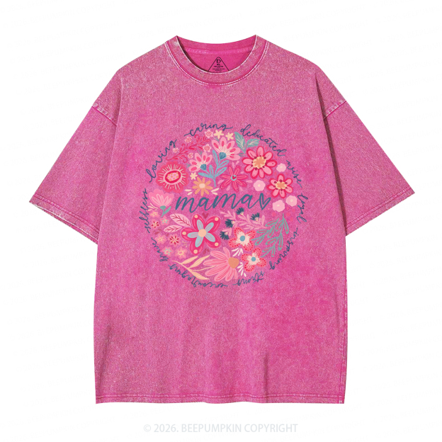 Boho Floral Spring Adult Washed T-Shirts