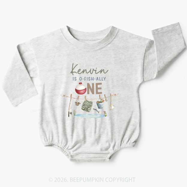 Personalized O-Fish-Ally One Birthday Fishing Baby Bubble Romper