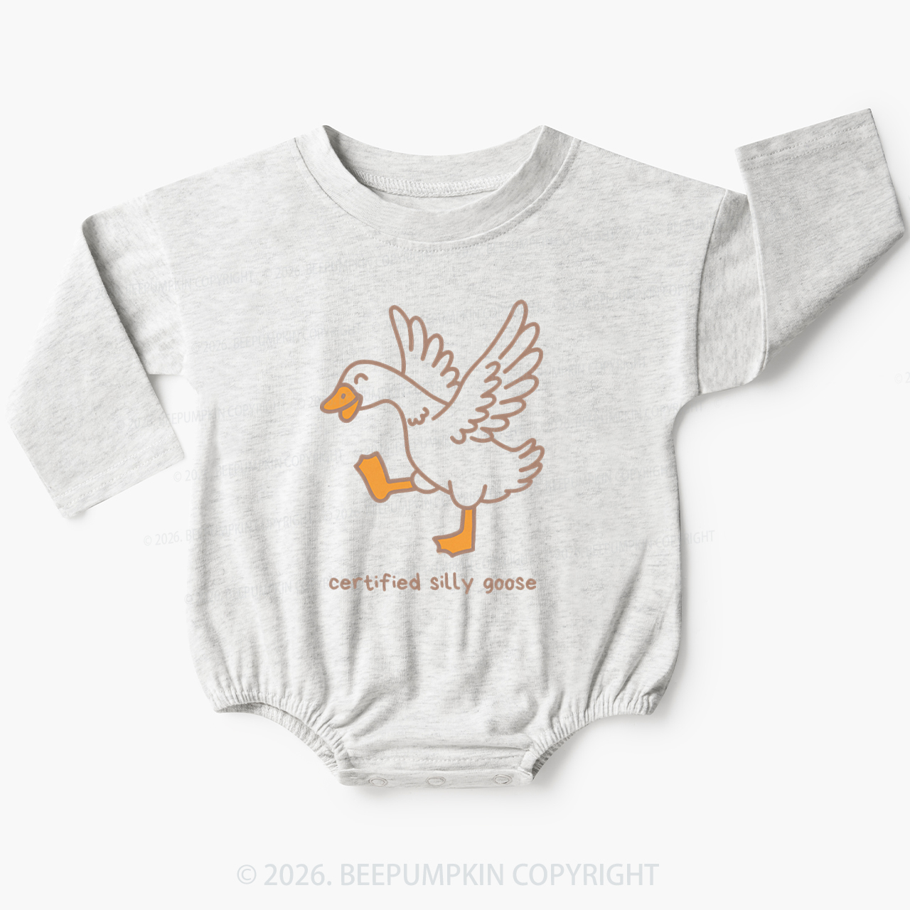 Funny Certified Silly Goose Baby Bubble Romper