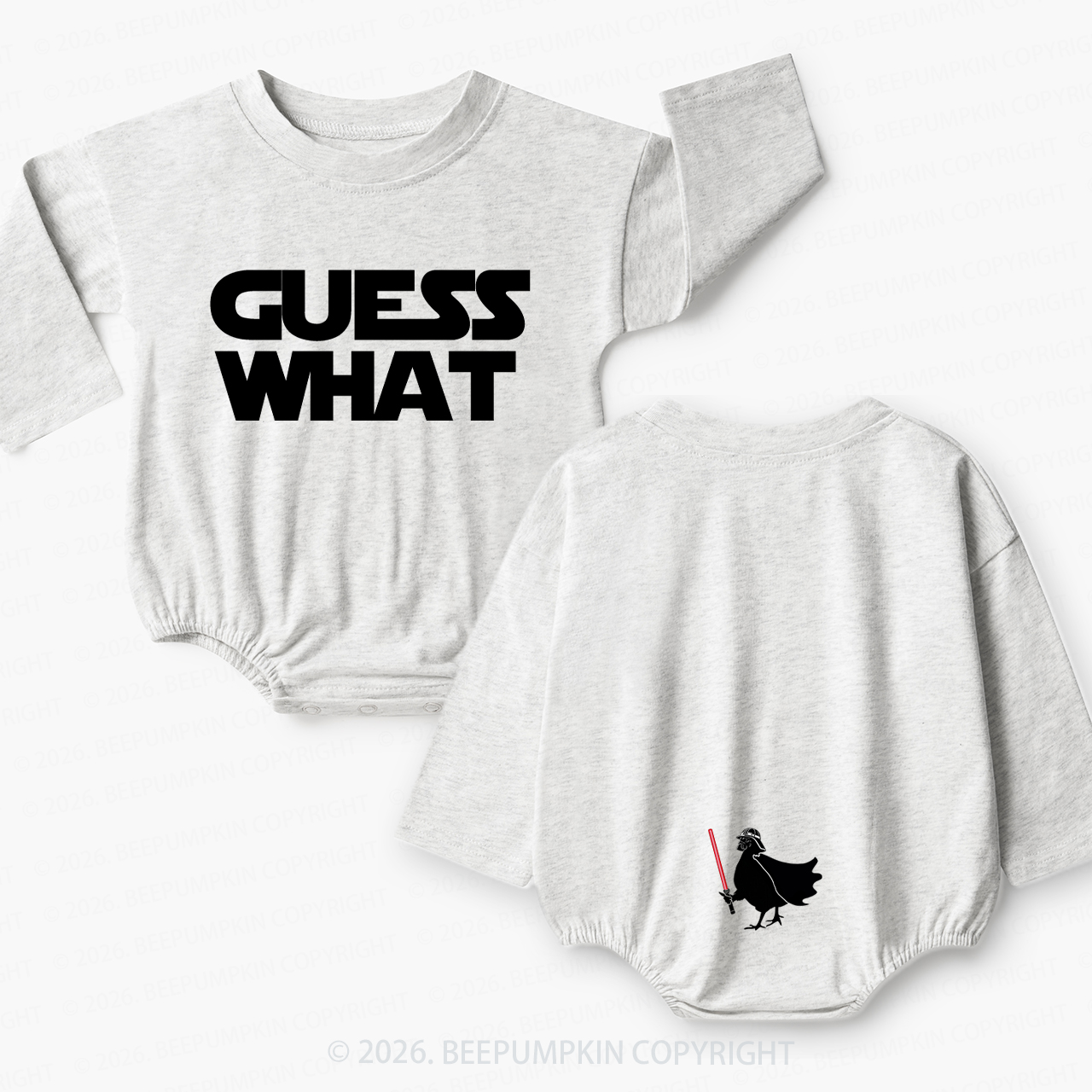 Galaxy Guess What Chicken Butt Baby Bubble Romper