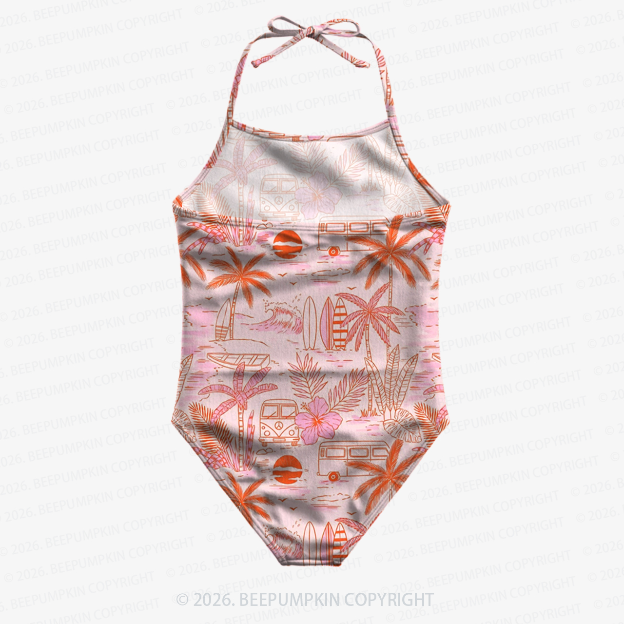 Beach Camper Girls Halter Tie Swimsuit
