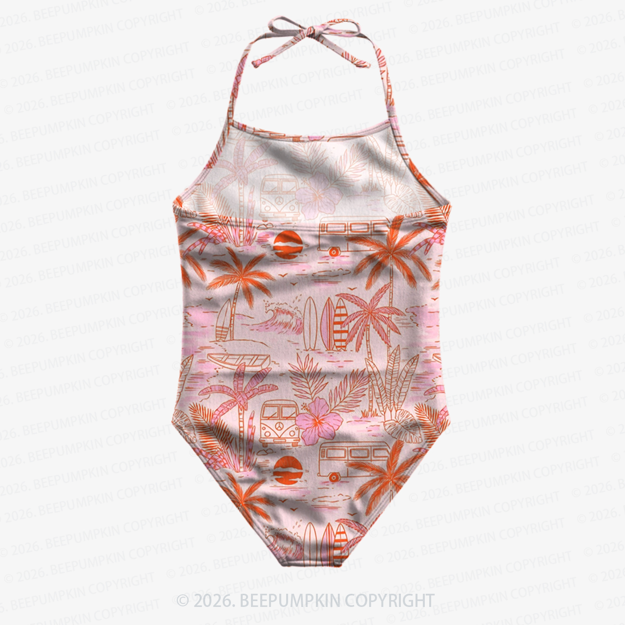 Beach Camper Girls Halter Tie Swimsuit