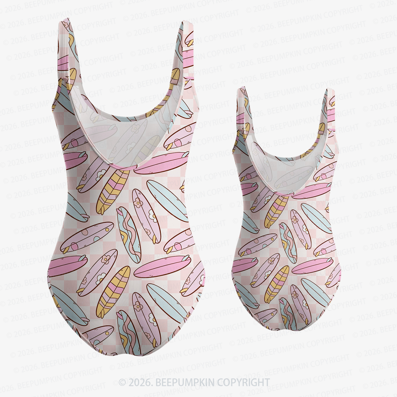 Pastel Surfboard Mom&Me Halter Tie Swimsuit