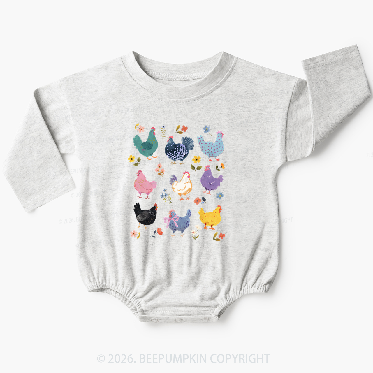 Funny Chicken Lovers Baby Bubble Romper