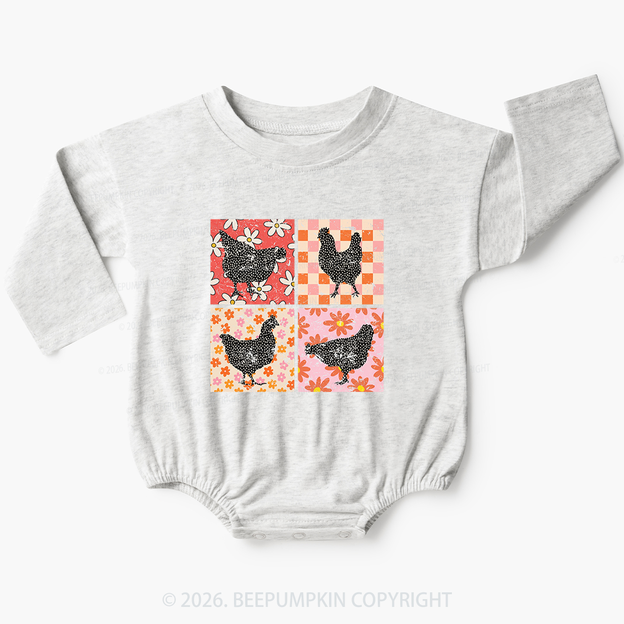 Chickens Farm Animals Baby Bubble Romper