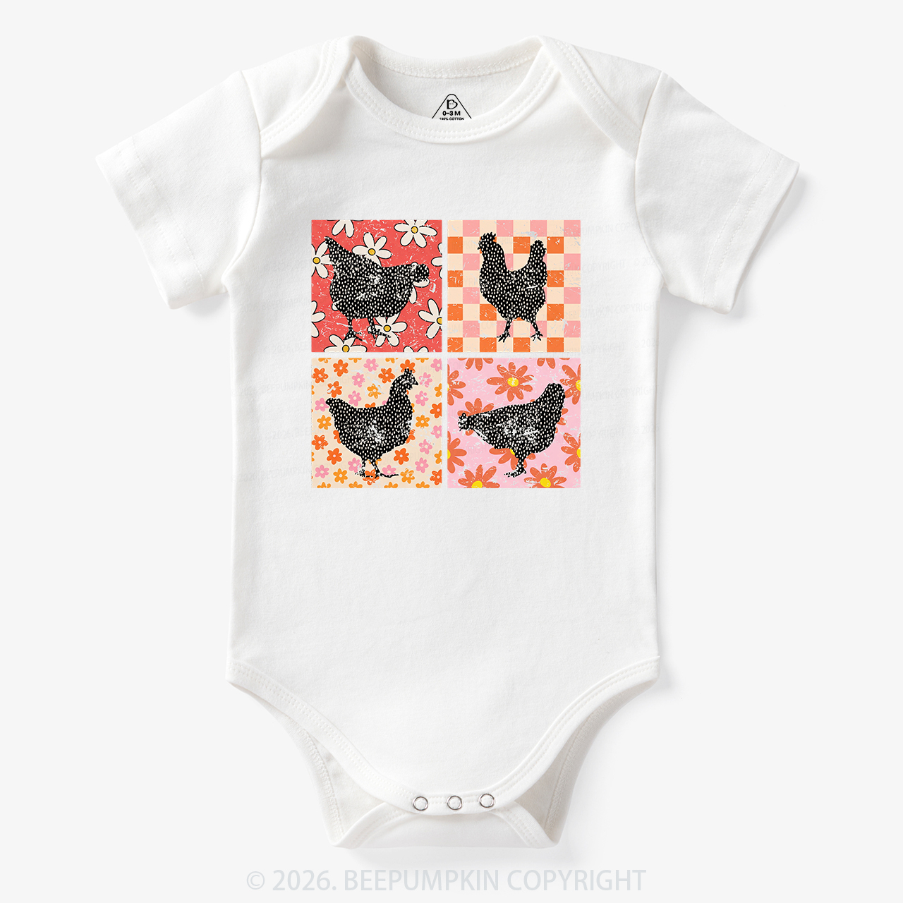 Chickens Farm Animals  Bodysuit