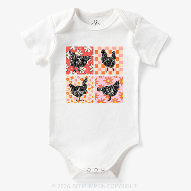Chickens Farm Animals  Bodysuit